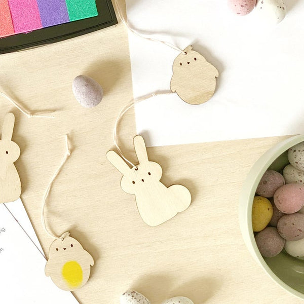 Full spring bunny and chick fingerprint decoration kit