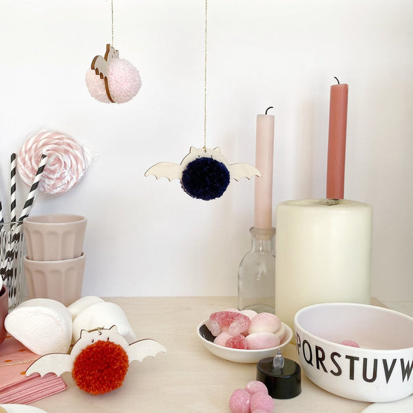hanging pompom bat decoration