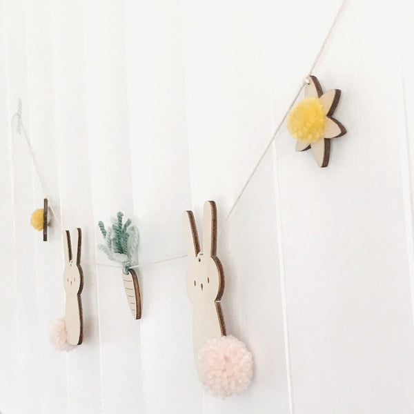 hanging springtime pompom garland