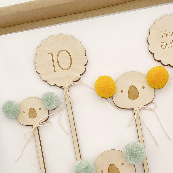 PomPom Koala Cake Topper Pair