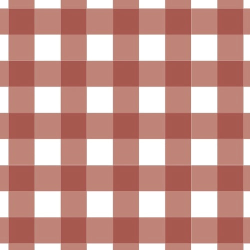 Gingham Mini Card in Rust