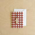 Ready to send Rust Gingham mini card and Gingerbread decoration