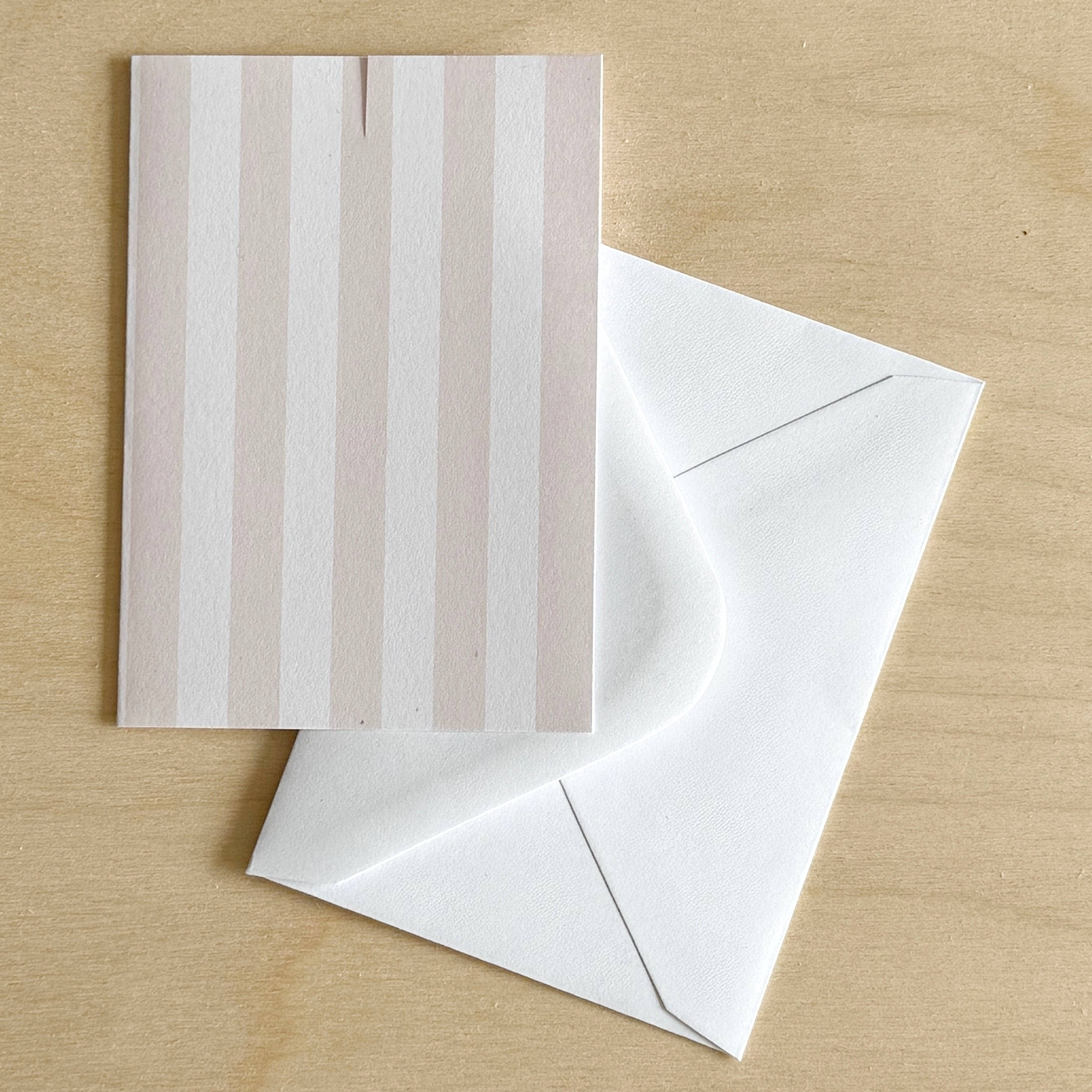 Stripe Mini Card in Pale Pink