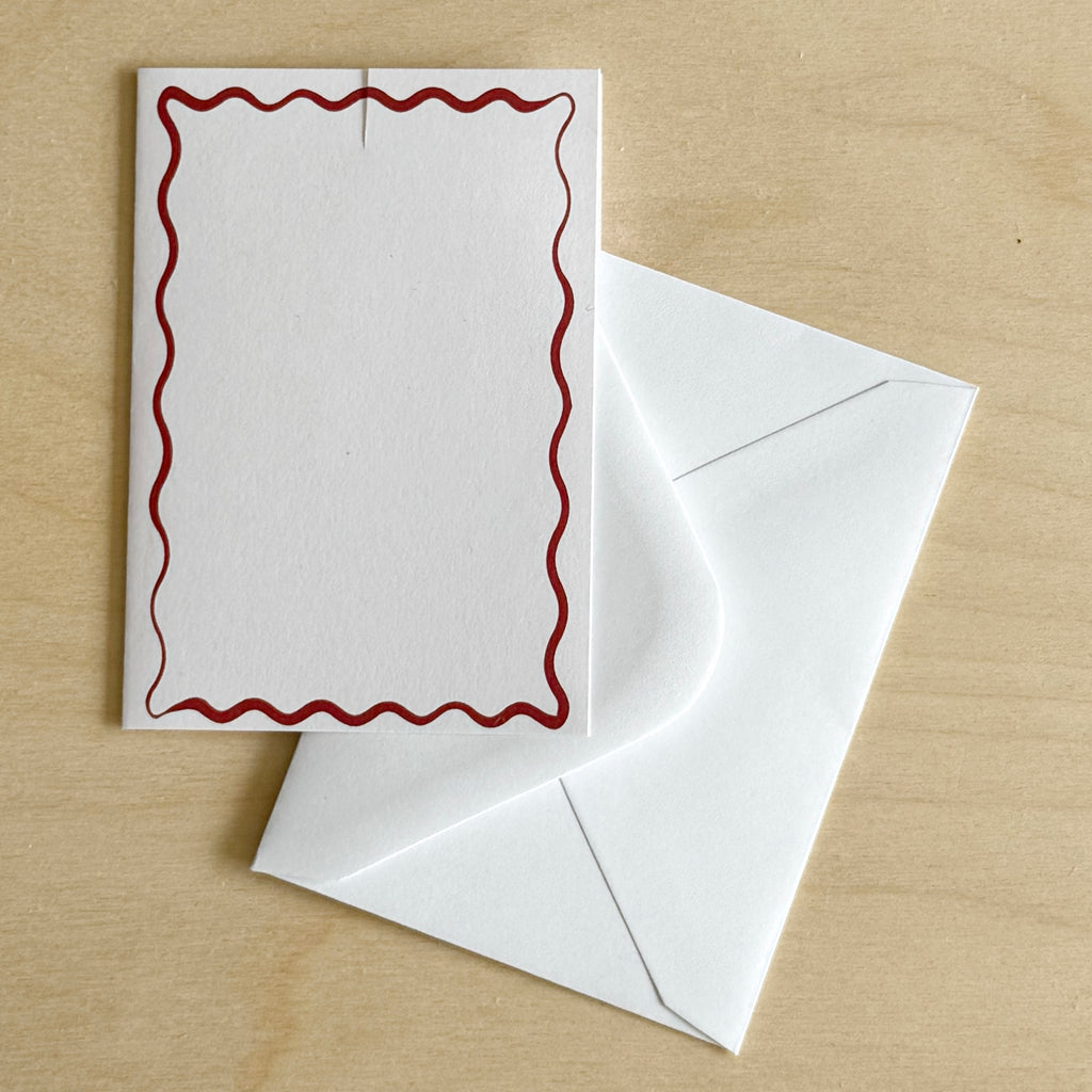 Wavy frame Mini Card in Dark Red