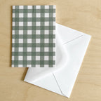 Gingham Mini Card in Forest Green
