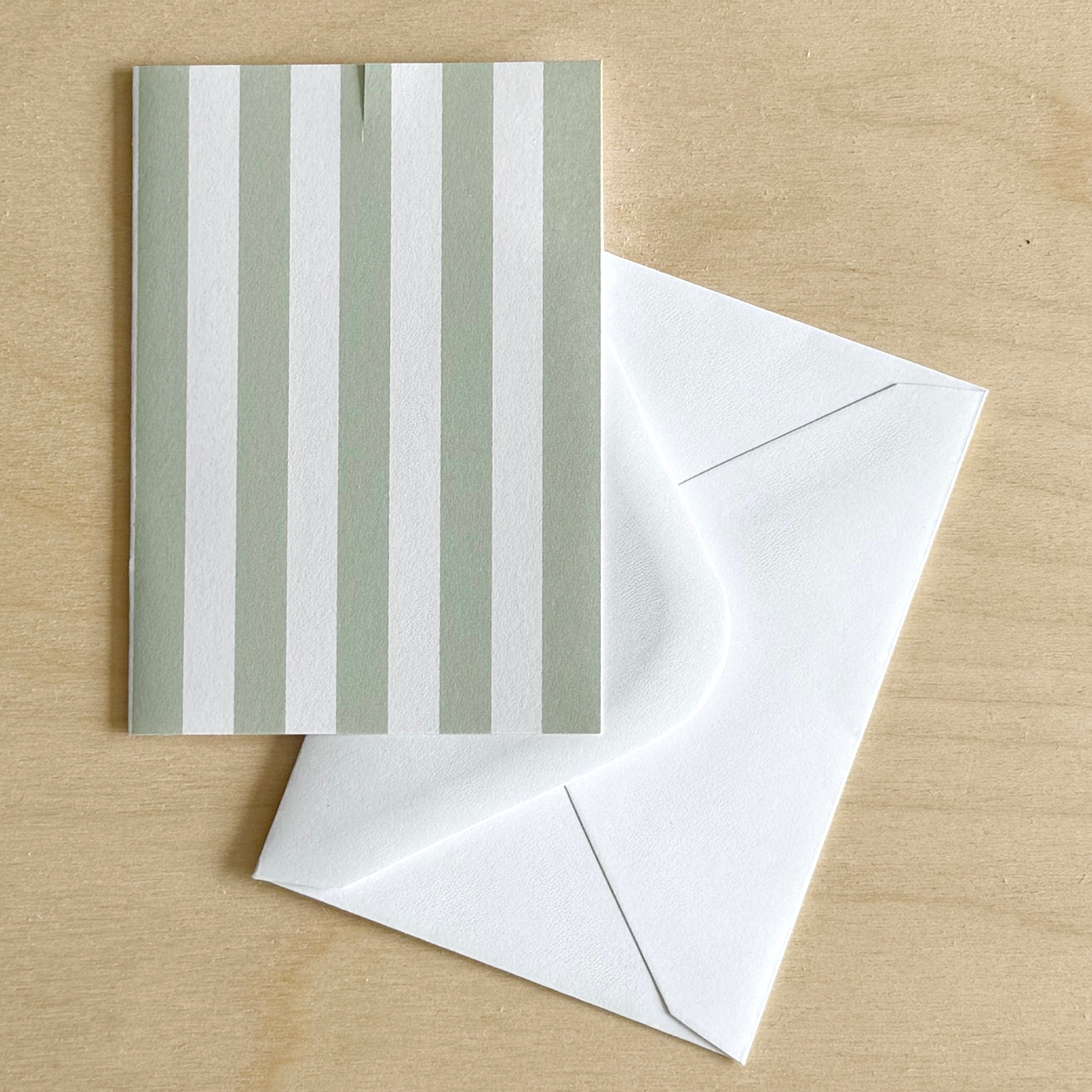 Stripe Mini Card in Sage Green