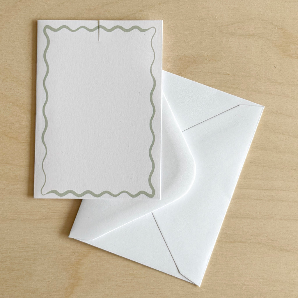 Wavy frame Mini Card in Sage Green