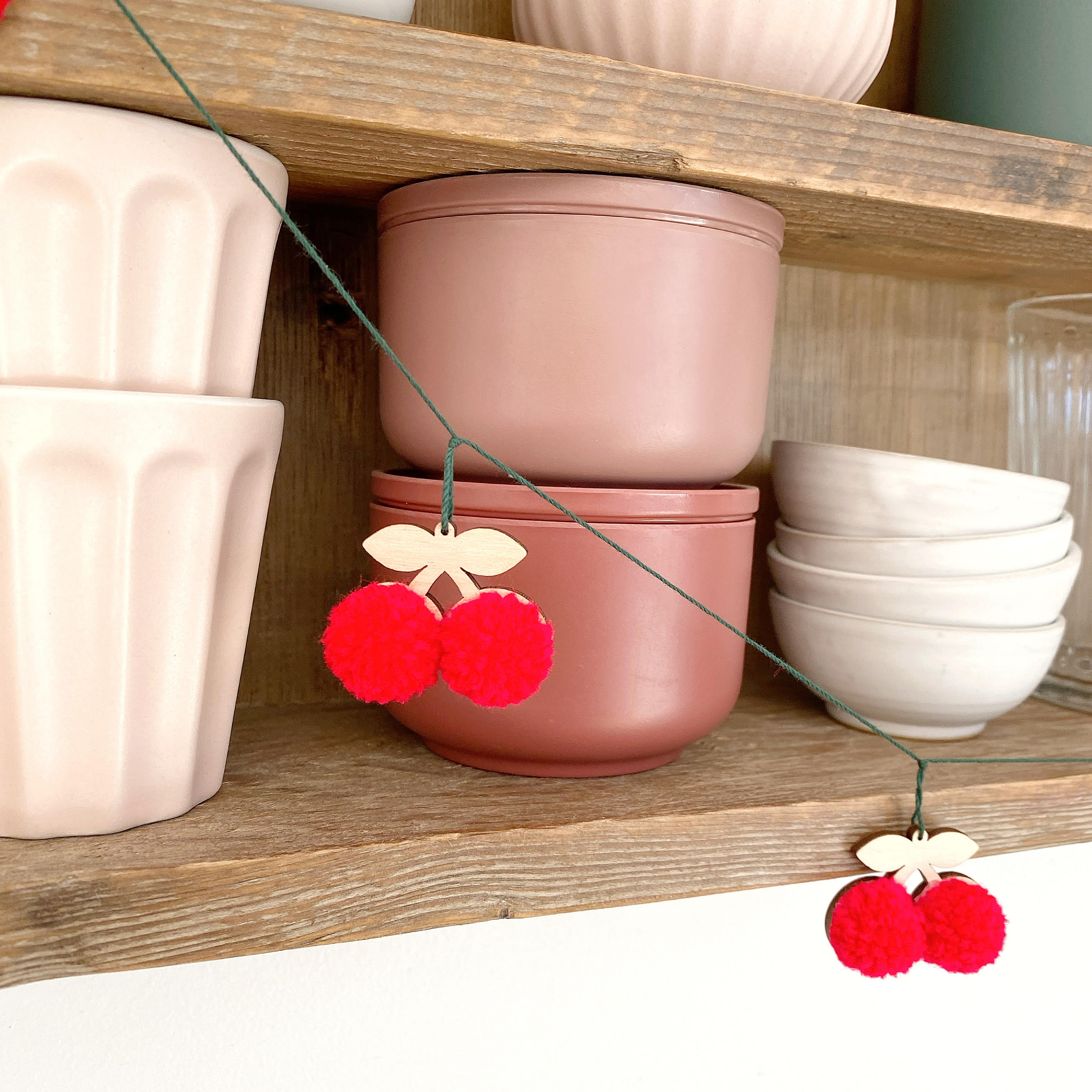 Mini Cherry garland in Red