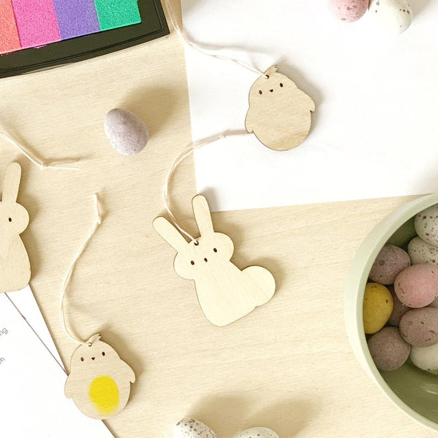 Full spring bunny and chick fingerprint decoration kit