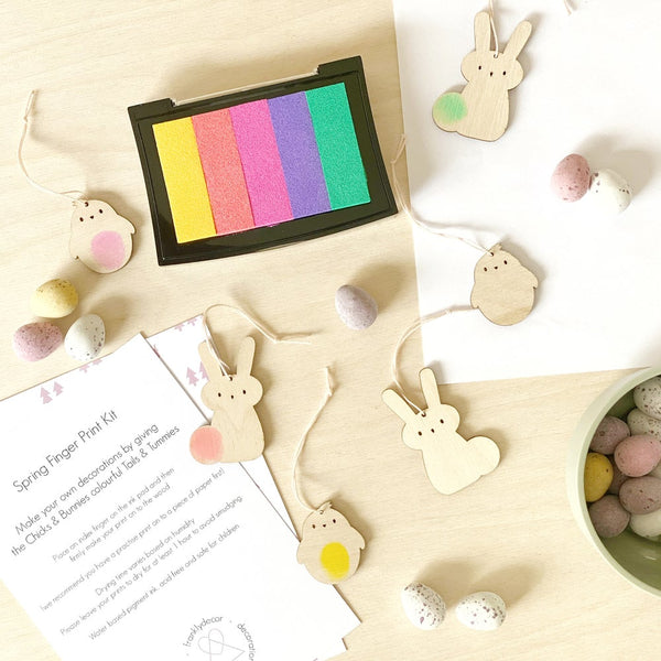 Full spring bunny and chick fingerprint decoration kit