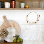 harvest hoop styled in kitchen