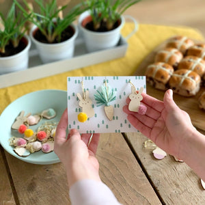 Hop & Hatch mini decoration pack on card with pompom
