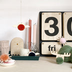 Selection of halloween decorations with pompoms