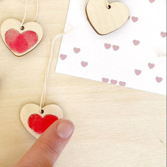 love heart decoration stamp being used